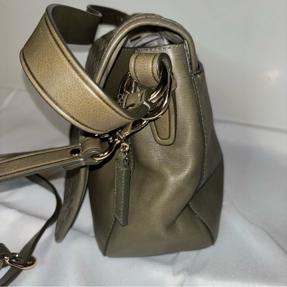🔥SALE Cole Haan Woven Flap Shoulder Messenger Bag w/Crossbody Strap Olive Green - Picture 8 of 12